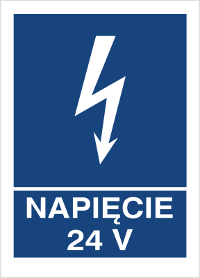 Znak napięcie 24 V na Folii Samoprzylepnej (530-15)