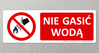 Oznaczenie Nie gasić wodą (Z066)