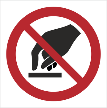 Znak Nie dotykać na płycie PCV (P10) (ISO 7010)