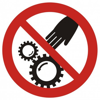 Znak ruchome części maszyny na płycie PCV (GB033)