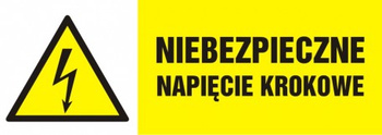 Znak Niebezpieczne napięcie krokowe na Folii Samoprzylepnej (HB014)
