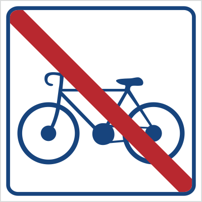 Znak zakaz jazdy na rowerze (823-18)