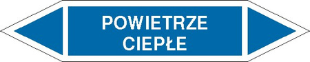 Tabliczka na rurociągi Powietrze ciepłe znak na płycie PCV (R-PO03)
