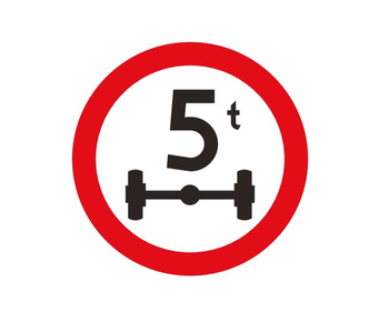 Znak zakazu METALOWY (B19) Zakaz wjazdu pojazdów o nacisku osi większym niż 5t
