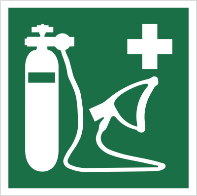 Znak Resuscytator tlenu (E28) (ISO 7010) Techem
