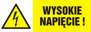 Znak Wysokie napięcie! na Folii Samoprzylepnej (HB003)