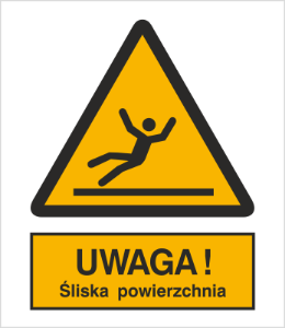 Znak uwaga śliska powierzchnia (335)