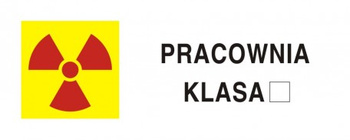 Znak ostrzegawczy do oznakowania pracowni z otwartymi źródłami promieniotwórczymi na płycie PCV (KA011)
