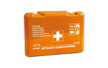 Apteczka samochodowa pierwszej pomocy TYP BD z wyposażeniem DIN 13164 + ustnik