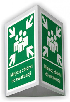 Znak przestrzenny miejsce zbiórki do ewakuacji TDC różne wymiary
