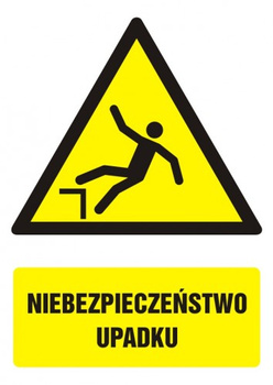 Znak Niebezpieczeństwo upadku na Folii Samoprzylepnej (GF023)
