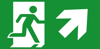 Piktogram do opraw wyjście w prawo w górę (E6)