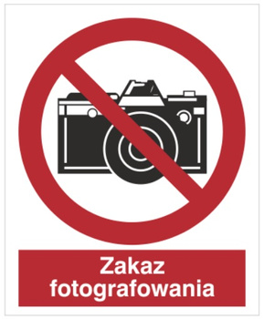 Znak zakaz fotografowania na płycie PCV (609)