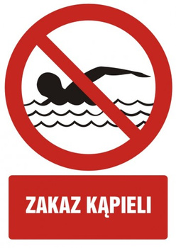 Znak zakaz kąpieli na płycie PCV (GC041)