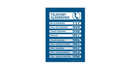 Znak Telefony alarmowe (IN021)