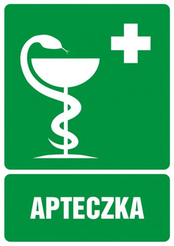 Znak Apteczka pierwszej pomocy na Folii Samoprzylepnej (GI008)
