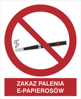 Znak zakaz palenia e-papierosów na płycie PCV (209-E)