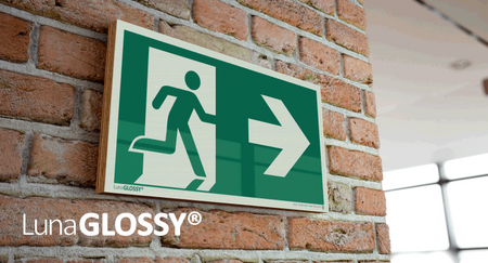 Znak Wyjście ewakuacyjne w prawo (na sklejce)