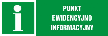 Znak Punkt ewidencyjno-informatyczny płyta zwykła PCV (NA105)