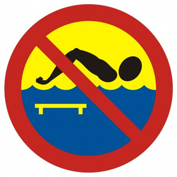 Znak Kąpiel zabroniona- most na Płycie PCV (OH011)