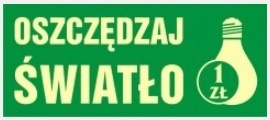 Znak oszczędzaj światło na systemie TD (PA009)