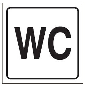 Znak toaleta na Folii Samoprzylepnej (702-90)