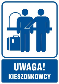 Znak Uwaga! Kieszonkowcy na płycie PCV (RB024)