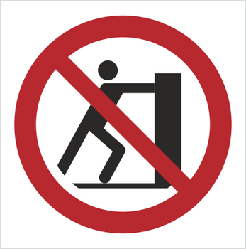 Znak Zakaz pchania na płycie PCV (P17) (ISO 7010)