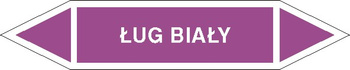 Tabliczka na rurociągi Ług biały znak na Folii Samoprzylepnej (R-KZ08)