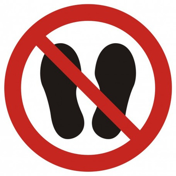 Znak Zakaz chodzenia i stawania na płycie PCV (GAP024)