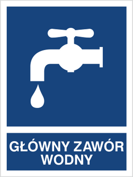 Znak główny zawór wodny na Folii Samoprzylepnej (867-02)