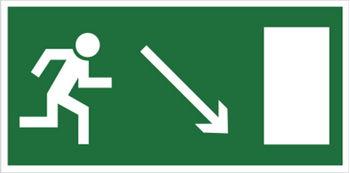 Znak kierunek do wyjścia drogi ewakuacyjnej w dół w prawo (102-02) Techem