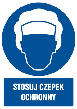 Znak stosuj czepek ochronny na Folii Samoprzylepnej (GL025)