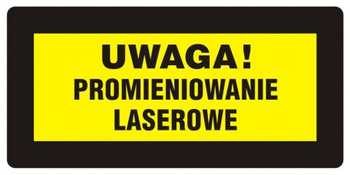 Znak Uwaga! Promieniowanie laserowe na Folii Samoprzylepnej (KB002)