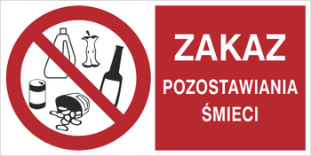 Znak zakaz pozostawiania śmieci na płycie PCV (857-07)