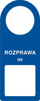Zawieszka - Rozprawa nr na płycie PCV (TC008)
