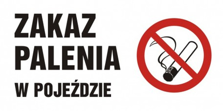Znak Zakaz palenia w pojeździe na Folii Samoprzylepnej (NE023)