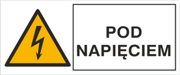 Znak Pod napięciem na Folii Samoprzylepnej (330-05b)