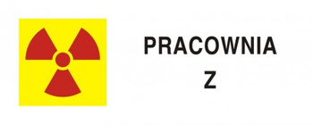 Znak ostrzegawczy do oznakowania pracowni z zamkniętymi źródłami promieniotwórczymi na płycie PCV (KA010)