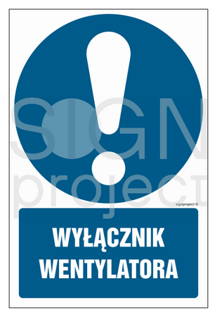 Znak Wyłącznik wentylatora na Płycie Świecącej (GL029)