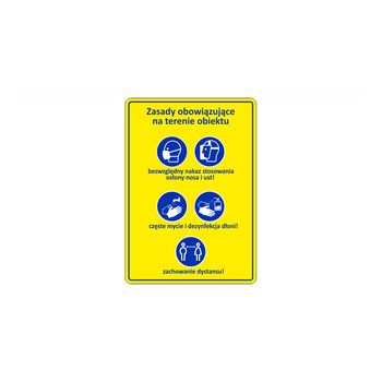 Oznaczenie o podstawowych nakazach w czasie pandemii