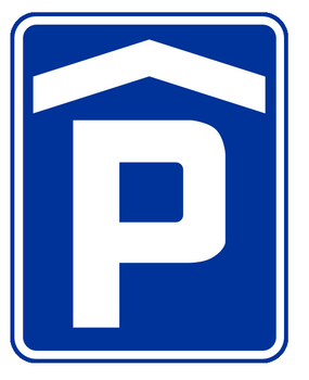 Znak informacyjny METALOWY Parking zadaszony (D18b)