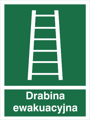 Znak drabina ewakuacyjna na Folii Świecącej (118)