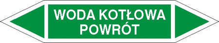Tabliczka na rurociągi Woda kotłowa- powrót znak na Folii Samoprzylepnej (R-W21)