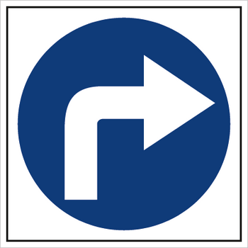Znak nakaz jazdy w prawo (703-02)