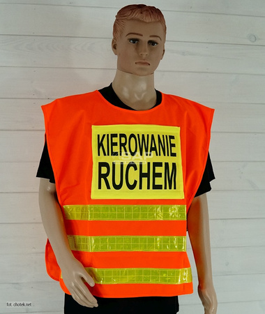 Kamizelka ostrzegawcza KIEROWANIE RUCHEM dla drogowców