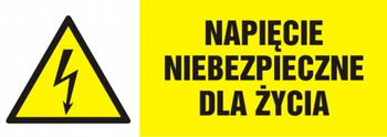 Znak Napięcie niebezpieczne dla życia na płycie PCV (HB002)