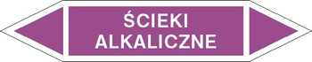 Tabliczka na rurociągi Ścieki alkaliczne znak na Folii Samoprzylepnej (R-KZ22)