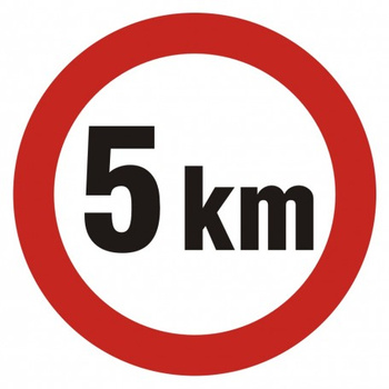 Znak Ograniczenie prędkości 5km na Folii Samoprzylepnej (SA005)
