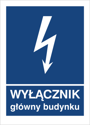 Znak główny wyłącznik dźwigu na Folii Samoprzylepnej (530-03)
